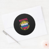 Volleyball Dad Will Yell Louly Ronde Sticker (Envelop)