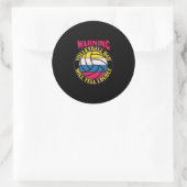 Volleyball Dad Will Yell Louly Ronde Sticker (Tas)