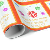 Volleyball Dech the Halls kerstwrapping paper Cadeaupapier