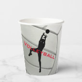Volleyball Design Cup Papieren Bekers (Achterkant)