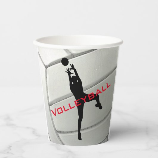 Volleyball Design Cup Papieren Bekers (Voorkant)