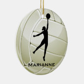 Volleyball Design Round-Ornament Keramisch Ornament (Rechts)