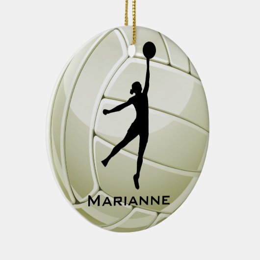 Volleyball Design Round-Ornament Keramisch Ornament (Rechts)