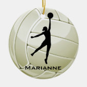 Volleyball Design Round-Ornament Keramisch Ornament (Voorkant)