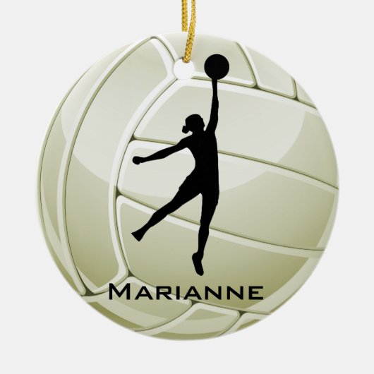 Volleyball Design Round-Ornament Keramisch Ornament (Voorkant)