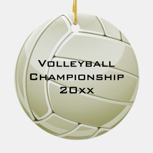 Volleyball Design Round-Ornament Keramisch Ornament (Achterkant)