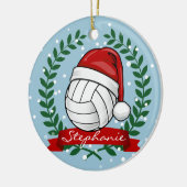 Volleyball die een het petDouane dragen van Keramisch Ornament (Links)