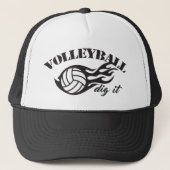 Volleyball Dig it Trucker Hats Trucker Pet (Voorkant)