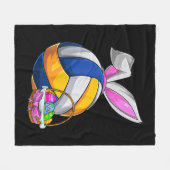 Volleyball Easter Bunny Ears Easter Eggs Hunting B Fleece Deken (Voorkant (Horizontaal))