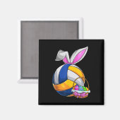 Volleyball Easter Bunny Ears Easter Eggs Hunting B Magneet (Voorkant / Achterkant)