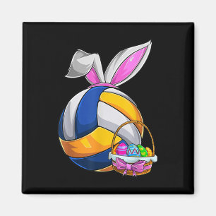Volleyball Easter Bunny Ears Easter Eggs Hunting B Magneet