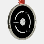 Volleyball Eat Sleep Herhaaldelijk Gezegde sport Metalen Ornament (Rechts)