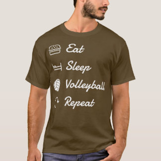 Volleyball Eat Sleep Volleyball Herhalen T-shirt