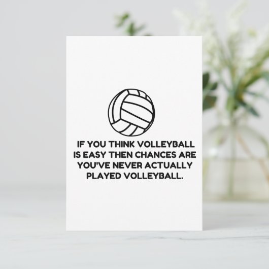 VOLLEYBALL EENVOUDIG BEDANKKAART (Staand voorkant)