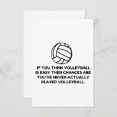 VOLLEYBALL EENVOUDIG BEDANKKAART (Voorkant / Achterkant)