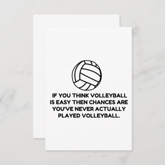VOLLEYBALL EENVOUDIG BEDANKKAART (Voorkant / Achterkant)