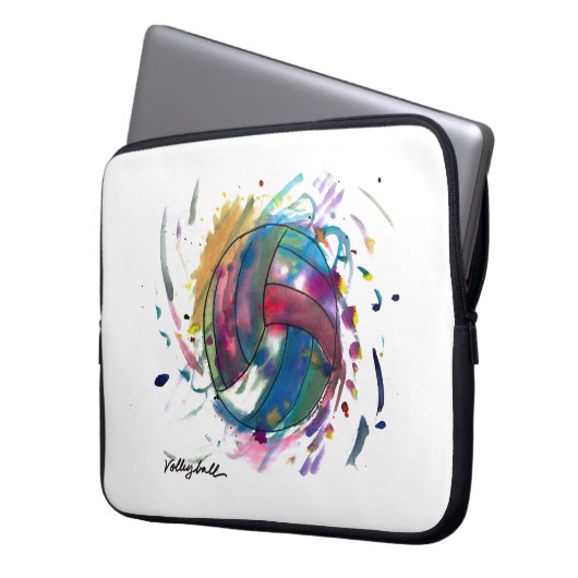 Volleyball Electronics Bag by Emma & Evan Laptop Sleeve (Voorkant Links)