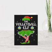 Volleyball Elf Christmas Family Girls Women Elf Sq Kaart (Voorkant)