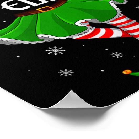 Volleyball Elf Christmas Family Girls Women Elf Sq Poster (Hoek)