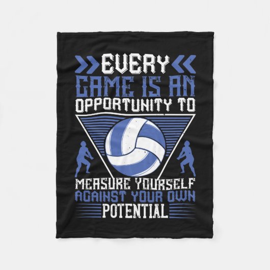 Volleyball - Elk spel is een kans Fleece Deken (Voorkant)