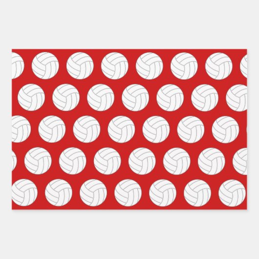 Volleyball en Snowflake Red en Black Kerstmis Inpakpapier Vel (Voorkant 2)