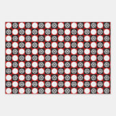 Volleyball en Snowflake Red en Black Kerstmis Inpakpapier Vel (Voorkant)