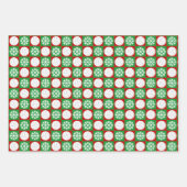 Volleyball en Snowflake Red en Green Kerstmis Inpakpapier Vel (Voorkant)