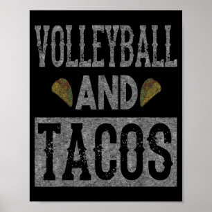 Volleyball en Tacos Fun Taco Distress Poster