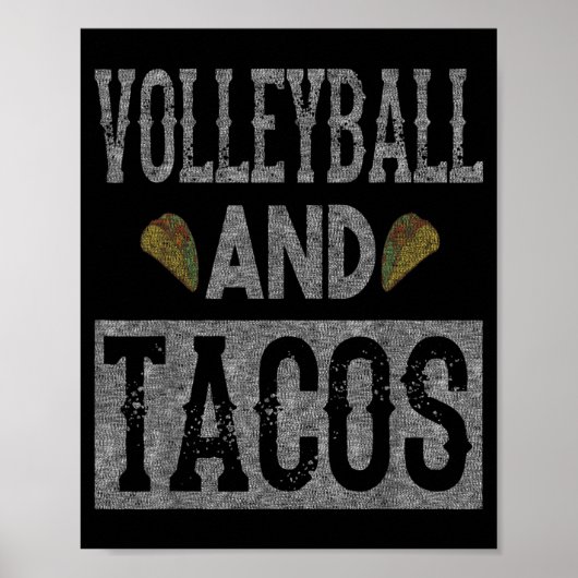 Volleyball en Tacos Fun Taco Distress Poster (Voorkant)