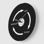 Volleyball Eten Slapen Herhalen Sport Fan Uitdrukk Grote Klok (Hoek)