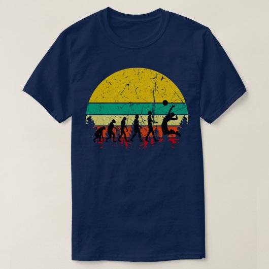 Volleyball Evolutie Retro T-shirt (Design voorkant)
