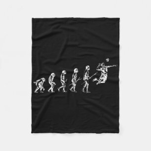 Volleyball Evolution of Man Funny Vball Player Bea Fleece Deken