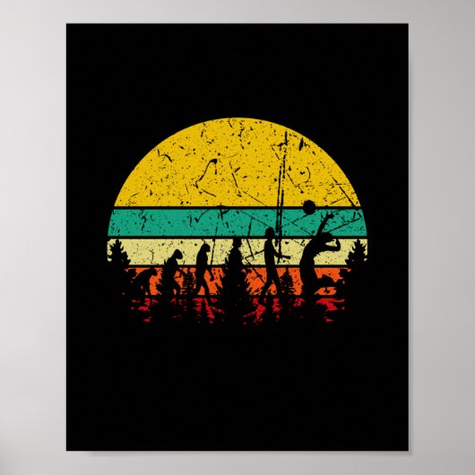 Volleyball Evolution Retro Poster (Voorkant)