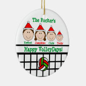 VolleyBall Family 4 Personaliseert Ornament (Rechts)