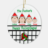 VolleyBall Family 4 Personaliseert Ornament (Links)