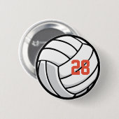 Volleyball Fan Club White Black Oranje sportteam Ronde Button 5,7 Cm (Voorkant /achterkant)