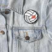 Volleyball Fan Club White Black Oranje sportteam Ronde Button 5,7 Cm (In situ)