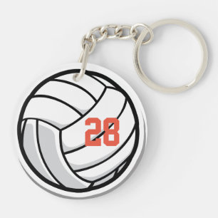 Volleyball Fan Club White Black Oranje sportteam Sleutelhanger