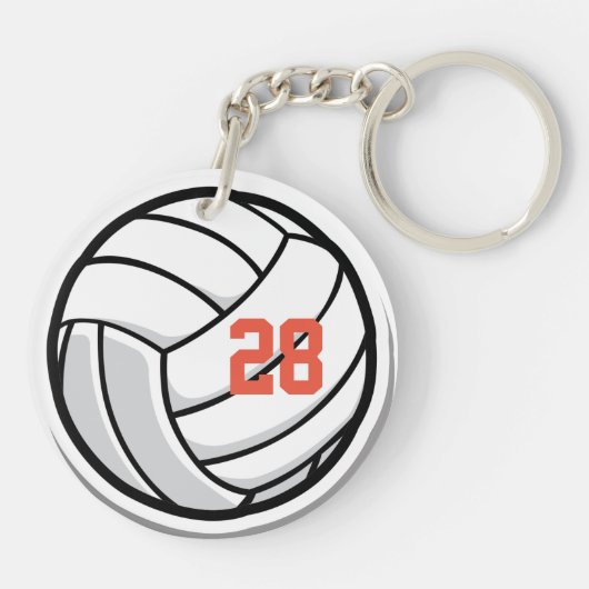 Volleyball Fan Club White Black Oranje sportteam Sleutelhanger (Achterkant)