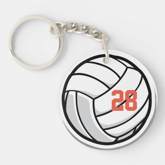 Volleyball Fan Club White Black Oranje sportteam Sleutelhanger (Voorkant)