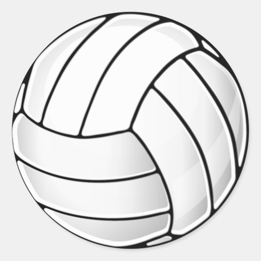 Volleyball Fan Ronde Sticker (Voorkant)