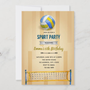 Volleyball feest verjaardag thema kaart