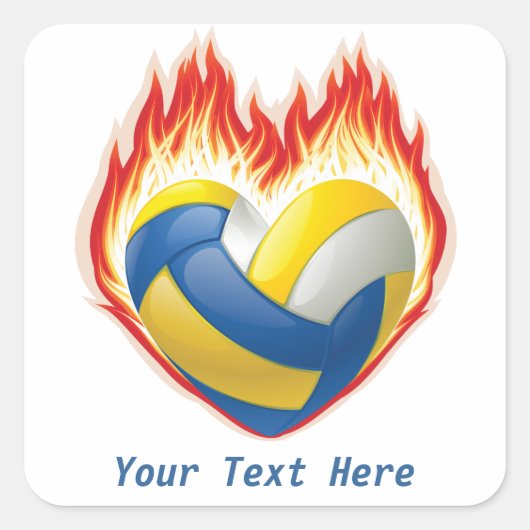 Volleyball FIre (aanpasbaar) stickers (Voorkant)