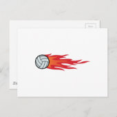 Volleyball Flames Briefkaart (Voorkant / Achterkant)