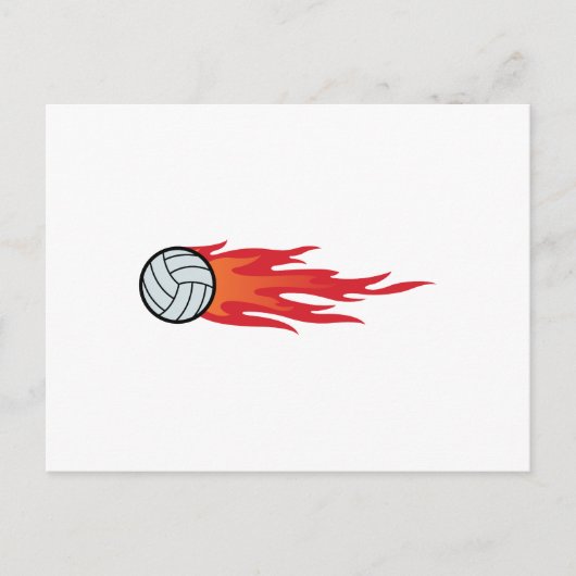 Volleyball Flames Briefkaart (Voorkant)