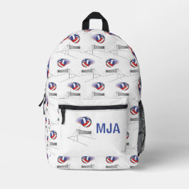 Volleyball Flies Over The Net Backpack Bedrukte Rugzak