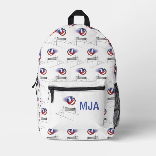 Volleyball Flies Over The Net Backpack Bedrukte Rugzak (Voorkant)