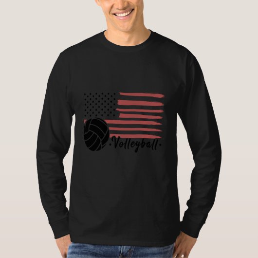 Volleyball For USA Patriotic Athlete T-shirt (Voorkant)