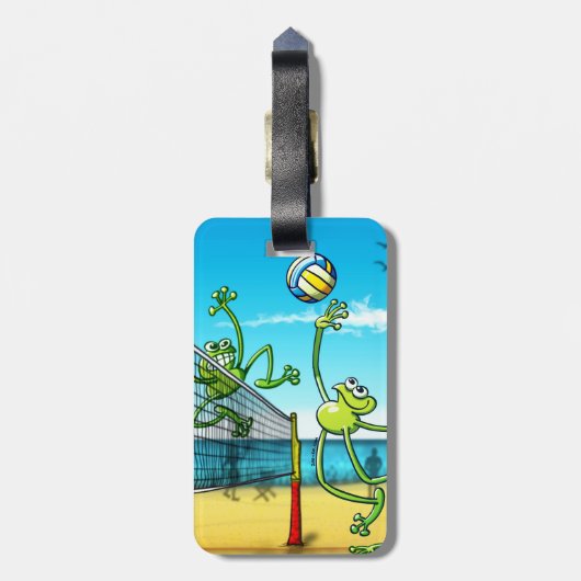 Volleyball Frog Bagagelabel (Achterkant verticaal)