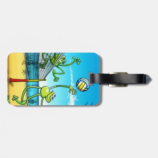 Volleyball Frog Bagagelabel (Achterkant horizontaal)